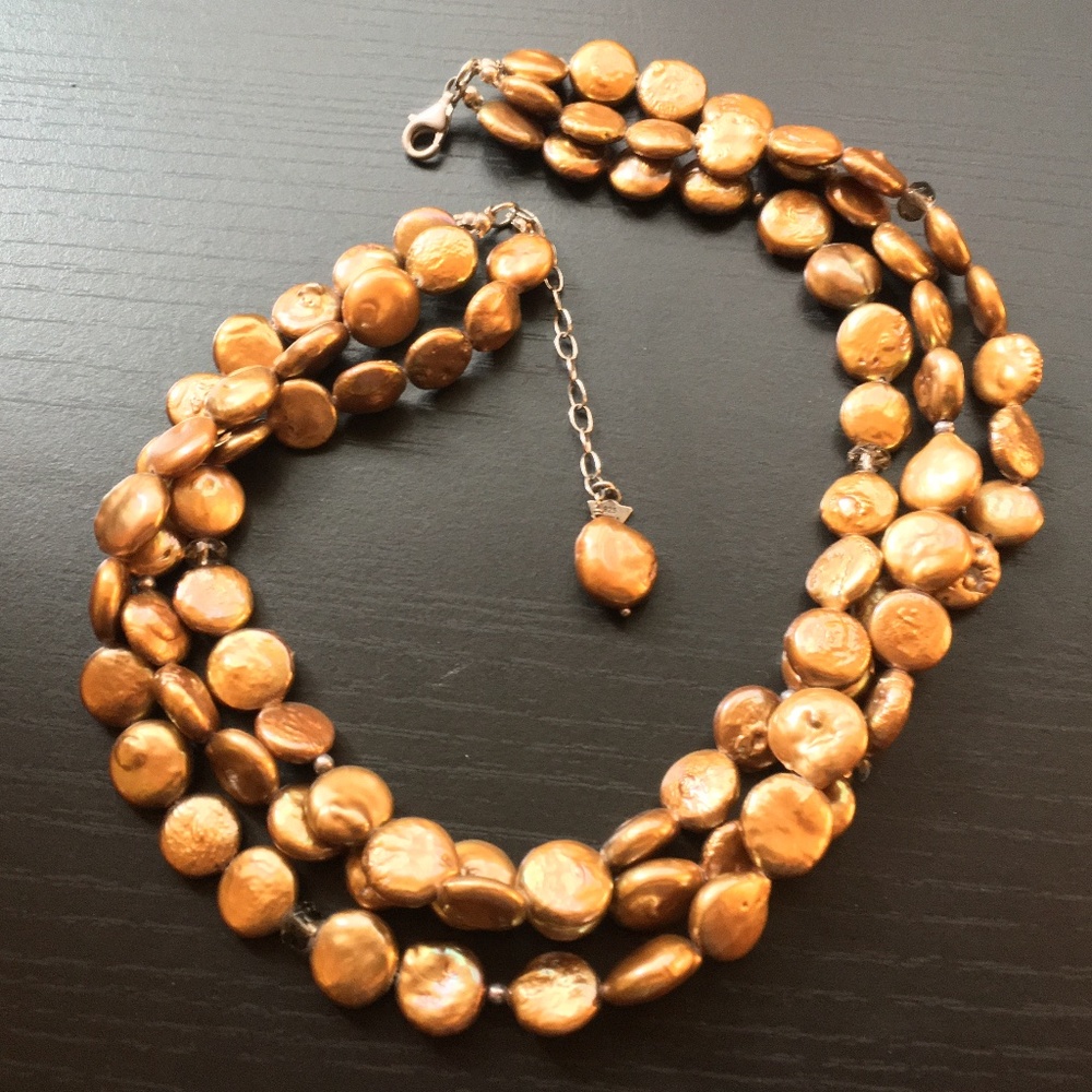 Silpada Gold Coin Pearl Necklace N1717